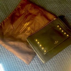 Kate Spade leather crossbody or clutch          black leather studded pocket